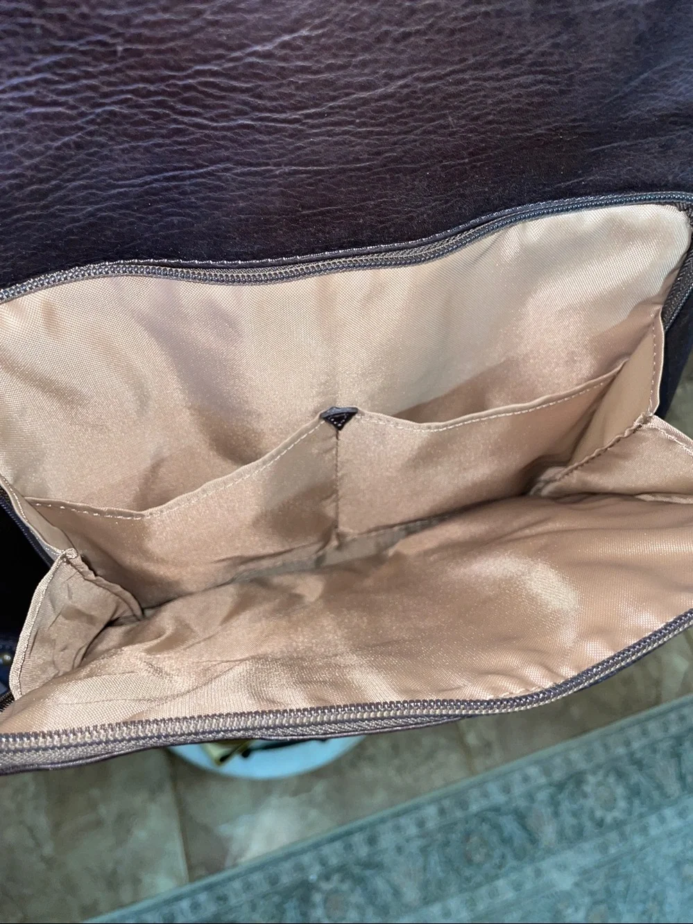 Solo Espresso Leather Tote Bag Shoulder Purse Travel Organizer Carryall Pockets